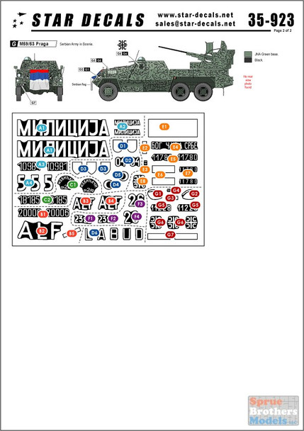 SRD35923 1:35 Star Decals - Serb, Croatian and Muslim Tanks in Bosnia