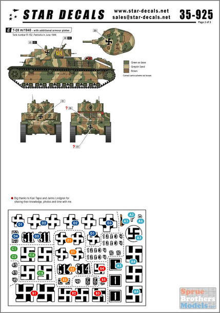 SRD35925 1:35 Star Decals - Finnish Tanks in WW2 Part 2