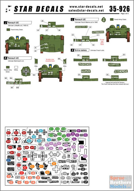 SRD35926 1:35 Star Decals - Renault UE French and German Markings