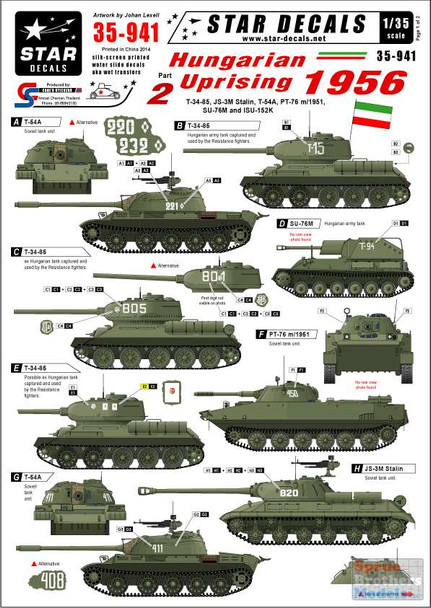 SRD35941 1:35 Star Decals - Hungarian Uprising 1956 Part 2