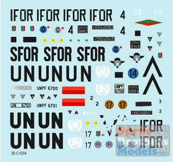 SRD35C1004 1:35 Star Decals - Balkan Peacekeepers Part 3 France La Legion