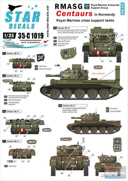 SRD35C1019 1:35 Star Decals - RMASG Centaurs in Normandy