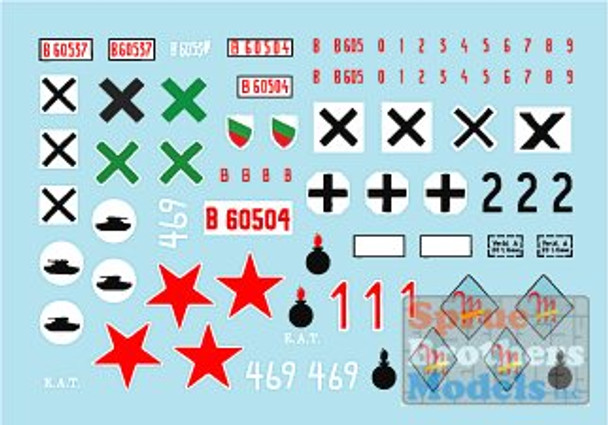 SRD35C1040 1:35 Star Decals - Axis/Eastern Europe #2 STuG III Bulgaria Spain Yugoslavia Italy