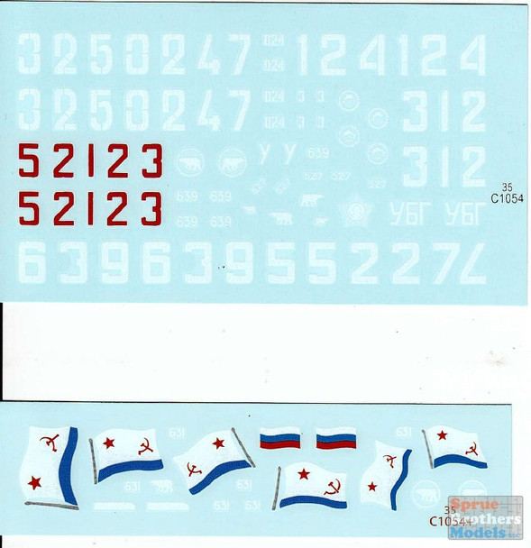 SRD35C1054 1:35 Star Decals - Soviet & Russian Naval Infantry Part 1: T-54B T-55A T-55AM