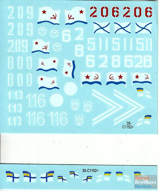 SRD35C1152 1:35 Star Decals - Naval Infantry #4: Soviet and Russian PT-76 BTR-80 PT-76B PT-76m/1951