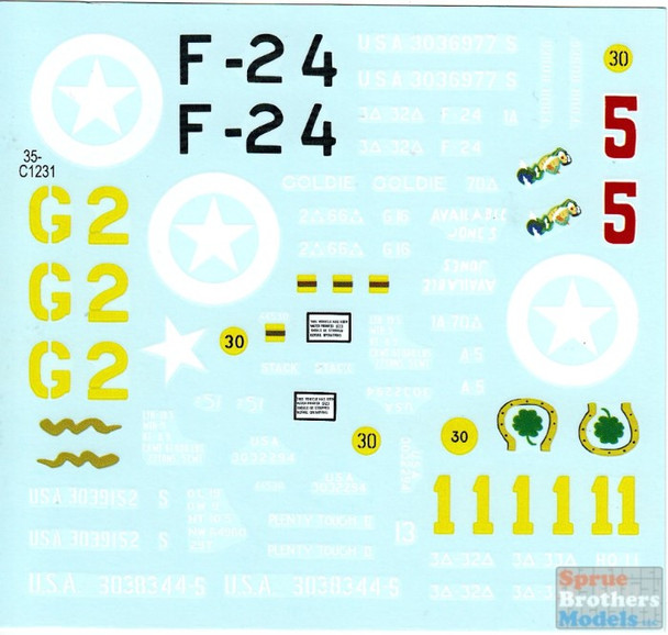 SRD35C1231 1:35 Star Decals - US M4A1 75mm Sherman  - 75th D-Day Special Normandy and France in 1944