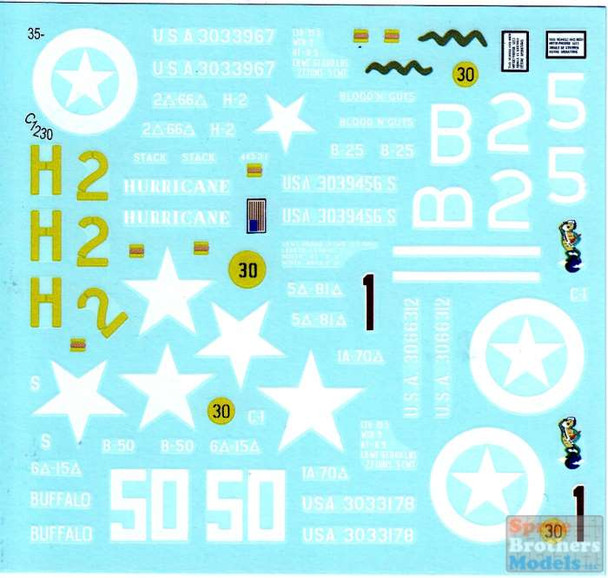 SRD35C1230 1:35 Star Decals - US M4 Sherman  - 75th D-Day Special Normandy and France in 1944