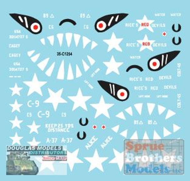 SRD35C1254 1:35 Star Decals - Korean War 1950-53: M4A3E8 Sherman #4 Rice's Red Devils