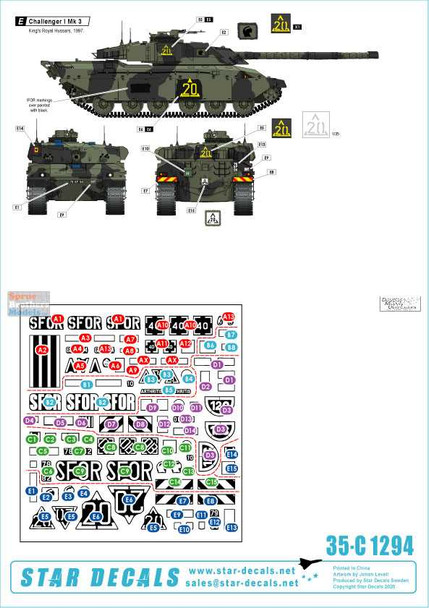 SRD35C1294 1:35 Star Decals - Balkan Peacekeepers #12: British SFOR Mix