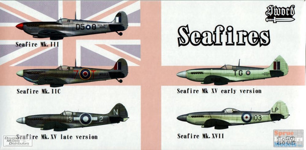 SWD72129 1:72 Sword Seafires Collection (Seafire Mk.III / Mk.IIC / Mk.XV Late / Mk.XV Early / Mk.XVII) [5 kits]