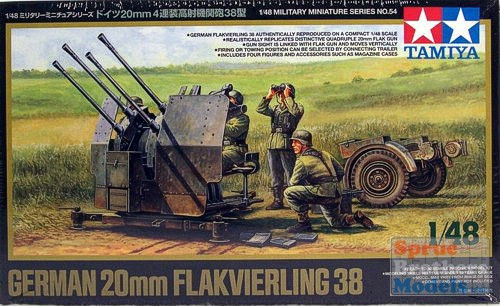 TAM32554 1:48 Tamiya German 20mm Flakvierling 38 #32554 - Sprue