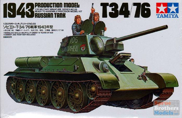 TAM35059 1:35 Tamiya T-34/76 1943 Production Russian Tank