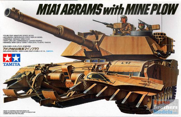 TAM35158 1:35 Tamiya M1A1 Abrams with Mine Plow
