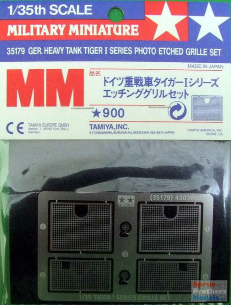 TAM35179 1:35 Tamiya Tiger I Photo Etch Grille Set