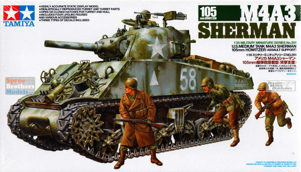 TAM35251 1:35 Tamiya M4A3 Sherman 105mm Howitzer