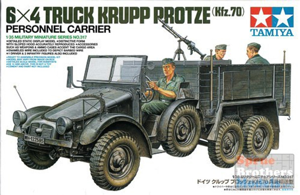 TAM35317 1:35 Tamiya 6x4 Truck Krupp Protze Kfz.70 Personnel Carrier #35317