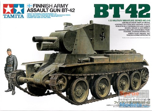 TAM35318 1:35 Tamiya BT-42 Finnish Army Assault Gun #35318 - Sprue