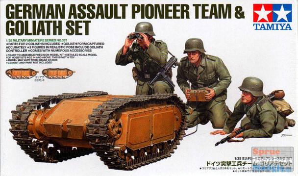 TAM35357 1:35 Tamiya German Assault Pioneer Team & Goliath Set