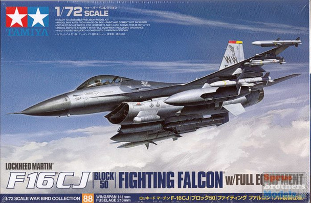 TAM60788 1:72 Tamiya F-16CJ Block 50 Fighting Falcon with Full Equipment