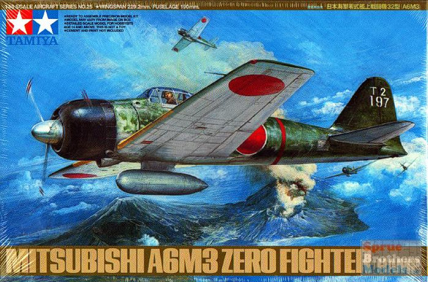 TAM61025 1:48 Tamiya Mitsubishi A6M3 Zero Fighter (Hamp)