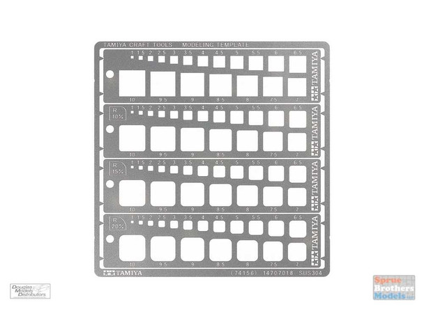 TAM74156 Tamiya Modeling Template - Squares 1-10mm