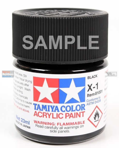 TAM81018 Tamiya Acrylic Paint X-18 Semi-Gloss Black 23ml #81018