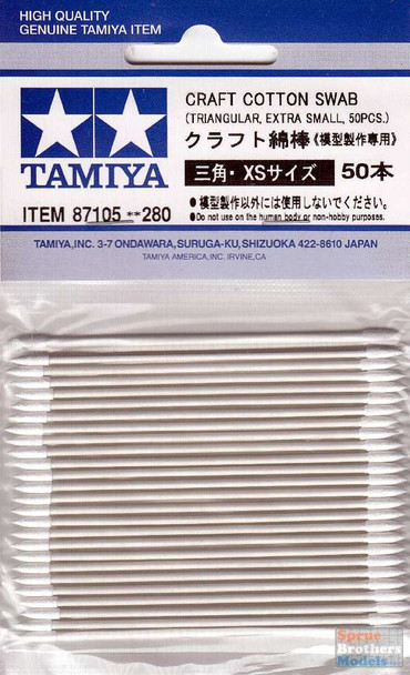 TAM87105 Tamiya Hobby Cotton Swabs Extra Small Triangular (50 pcs)