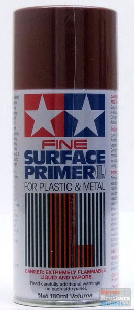 TAM87160 Tamiya Red Oxide Fine Surface Primer (L) for Plastic & Metal 180ml Spray Can