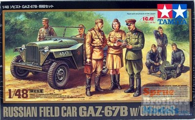 TAM89767 1:48 Tamiya Russian Field Car GAZ-67B w/ Officers #89767