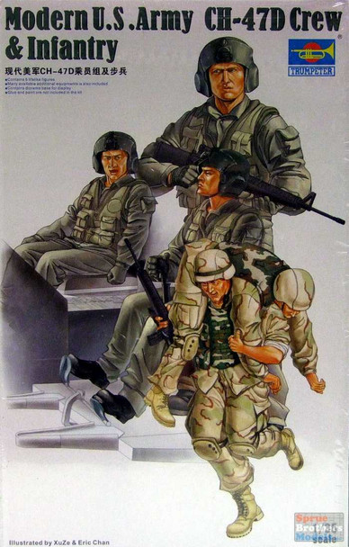 TRP00415 1:35 Trumpeter Modern US Army Figures: CH-47D Crew and Infantry