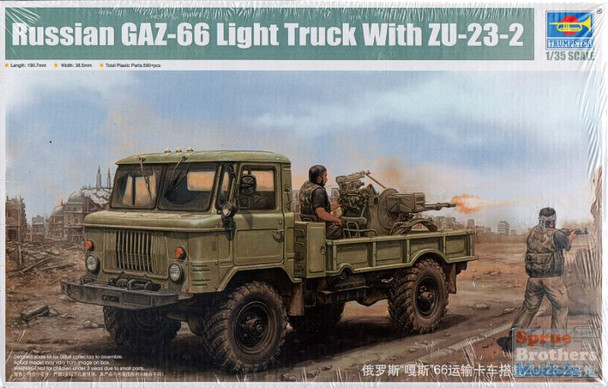 TRP01017 1:35 Trumpeter Russian GAZ-66 Light Truck with ZU-23-2