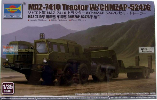TRP01056 1:35 Trumpeter MAZ-7410 Tractor w/CHMZAP-5247G Trailer