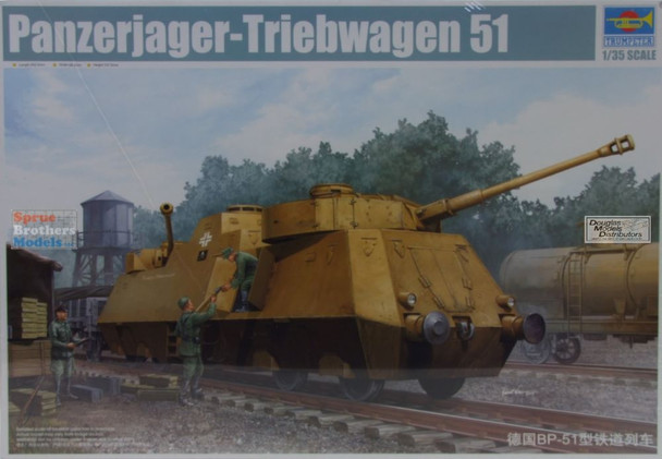 TRP01516 1:35 Trumpeter WWII German Panzerjager-Triebwagen 51 Armored Railcar