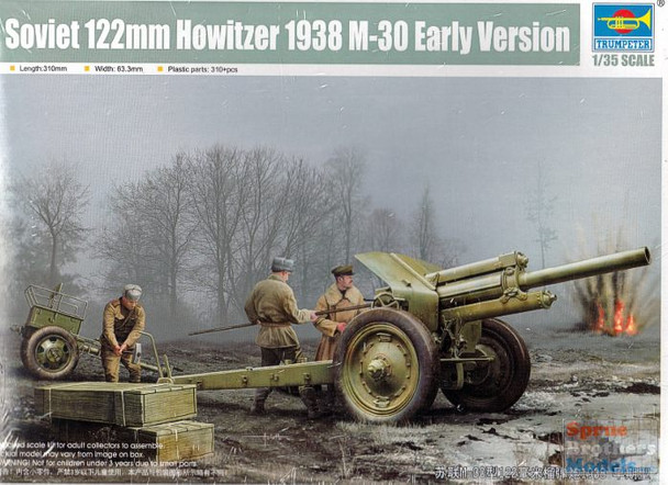 TRP02343 1:35 Trumpeter Soviet 122mm Howitzer 1938 M-30 Early Version