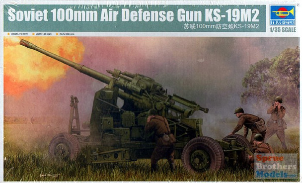 TRP02349 1:35 Trumpeter Soviet 100mm Air Defense Gun KS-10M2