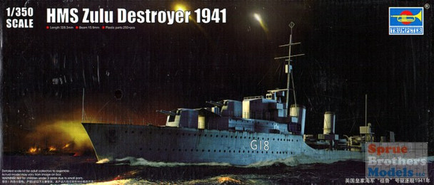 TRP05332 1:350 Trumpeter HMS Zulu Destroyer 1941