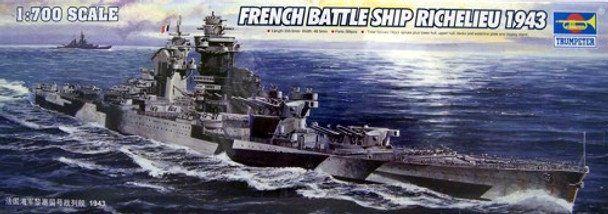 TRP05750 1:700 Trumpeter French Navy Richelieu Battleship1943 #5750
