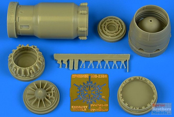 ARS4759 1:48 Aires MiG-23BN Flogger Late Exhaust Nozzles Closed (TRP kit)