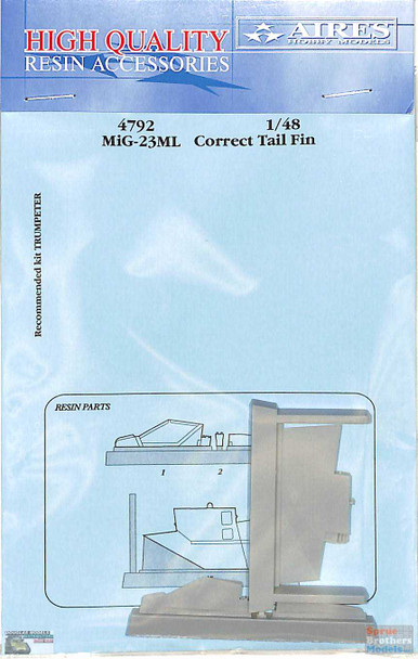 ARS4792 1:48 Aires MiG-23ML Flogger Correct Tail Fin (TRP kit)