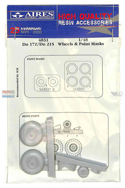 ARS4831 1:48 Aires Do17Z Do215 Wheels & Paint Mask Set (ICM kit)