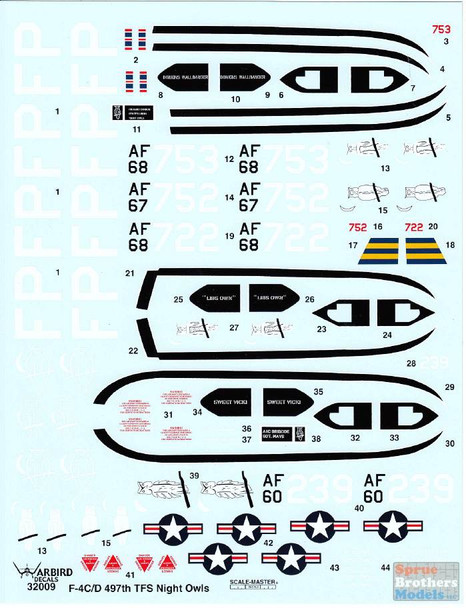 WBD32009 1:32 Warbird Decals - F-4D Phantom II Night Owls