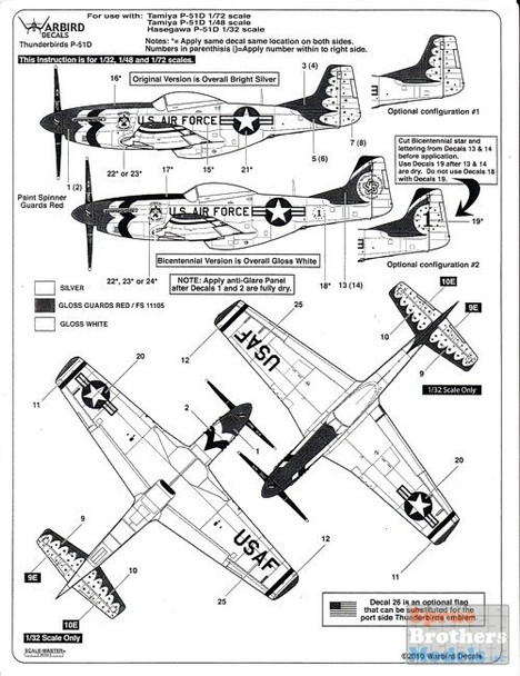 WBD32005 1:32 Warbird Decals - P-51D Mustang Thunderbirds What If Scheme #32005