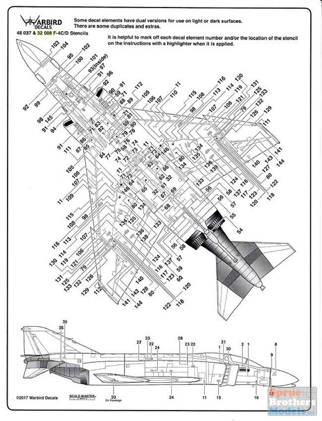 WBD32008 1:32 Warbird Decals - F-4C F-4D Phantom II Stencils