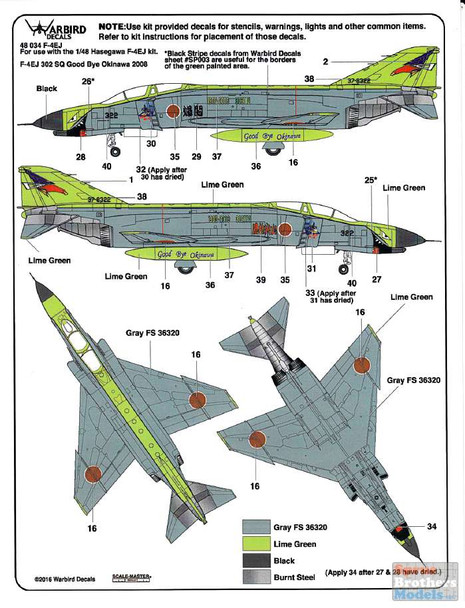 WBD48034 1:48 Warbird Decals - F-4EJ Phantom II "Good Bye Okinawa"