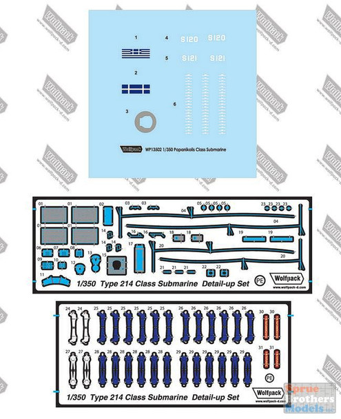 WPD13502 1:350 Wolfpack HS Papanikolis (S120) Hellenic Navy Submarine