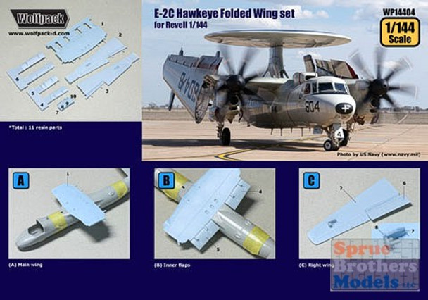 WPD14404 1:144 Wolfpack E-2C Hawkeye Folded Wing Set (REV kit) #14404