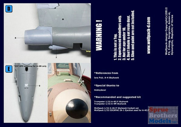 WPD32048 1:32 Wolfpack A-4H A-4N Skyhawk IDF Aa-it Conversion Set (TRP kit) #32048