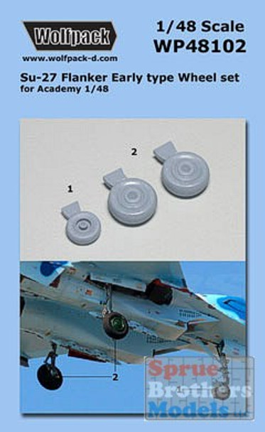 WPD48102 1:48 Wolfpack Su-27 Flanker Early Type Wheel Set (ACA kit) #48102