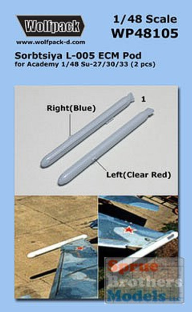 WPD48105 1:48 Wolfpack Sorbtsiya L-005 ECM Pod Set for Su-27/30/33 #48105