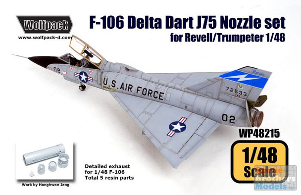 WPD48215 1:48 Wolfpack F-106 Delta Dart J57 Engine Nozzle Set (REV/TRP kit)